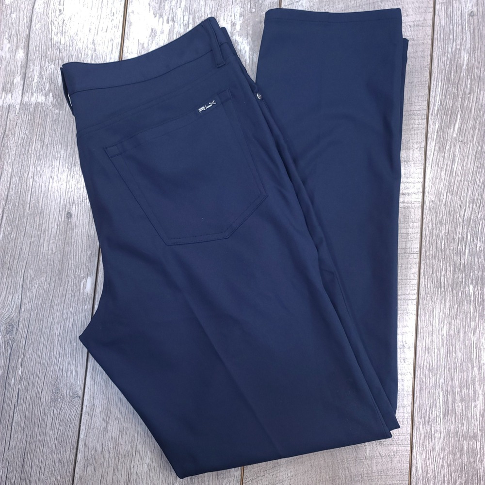 RLX Ralph Lauren Golf Pants Mens 34x32 Navy Blue Tailored Fit 5-Pocket Trousers